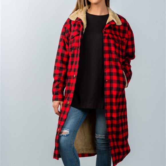TREND SETTER DIVA Jackets & Blazers - ON WAY ITEM! FAUX FUR FILLED PLAID COAT!